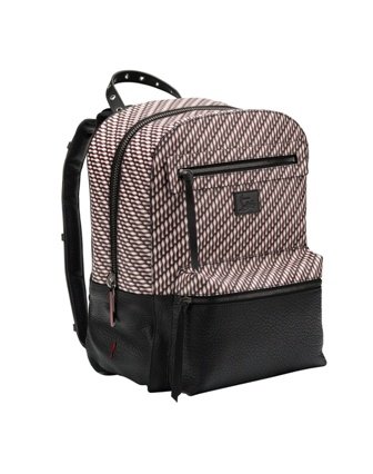 Christian Louboutin Aliosha Backpack Toile Loubi Red Black_R$6350,00